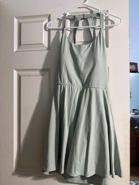 HALARA Mint Green Halter Fit & Flare Mini Dress